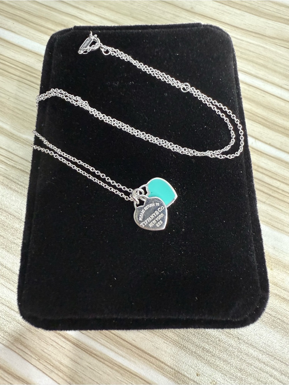 Tiffany & Co. Silver Necklace with Turquoise Heart Accent